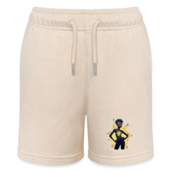 Glowing Energy Consciousness Figure - Stanley/Stella MINI BOLTER Organic Teen Jogging Shorts - soft Ecru - Front