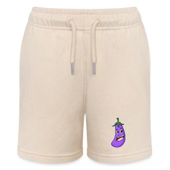 Motif aubergine - Short bio MINI BOLTER Stanley/Stella Ado - écru doux - Devant