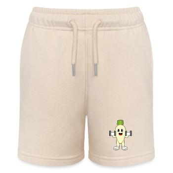 Radish Bodybuilder Dumbbells Bodybuilding - Stanley/Stella MINI BOLTER Organic Teen Jogging Shorts - soft Ecru - Front
