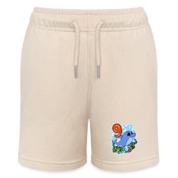 9th Birthday Motif Dolphin - Nine Years - Stanley/Stella MINI BOLTER Organic Teen Jogging Shorts - soft Ecru - Front