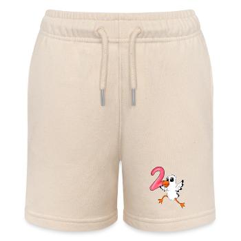 2nd birthday motif seagull - two years - Stanley/Stella MINI BOLTER Organic Teen Jogging Shorts - soft Ecru - Front