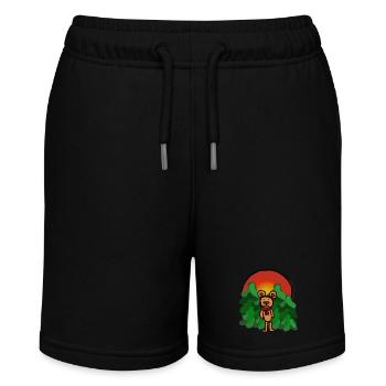 Waldbewohner Märchen Bär alleine Einsamkeit Wald - Stanley/Stella Teenager Bio-Joggingshorts MINI BOLTER - Schwarz - Vorne