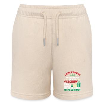 LIEBE FAMILIE Weihnachtsgeschenk Familienspruch - Stanley/Stella Teenager Bio-Joggingshorts MINI BOLTER - Natur - Vorne