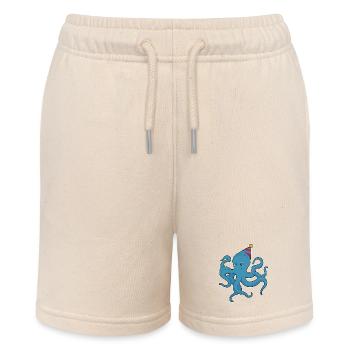 Krake Geburtstag Partyhut - Stanley/Stella Teenager Bio-Joggingshorts MINI BOLTER - Natur - Vorne