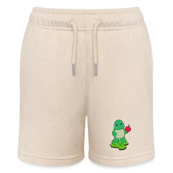 Turtle Apple - Stanley/Stella MINI BOLTER Organic Teen Jogging Shorts - soft Ecru - Front
