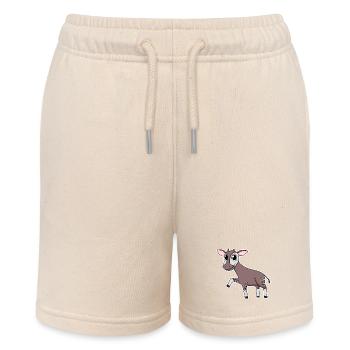 Okapi Waldgiraffe motiv - Stanley/Stella Teenager Bio-Joggingshorts MINI BOLTER - Natur - Vorne