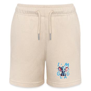 Éléphant mignon et joyeux avec message positive - Short bio MINI BOLTER Stanley/Stella Ado - écru doux - Devant