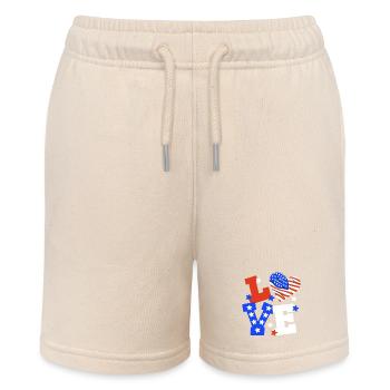 4. Juli USA Flagge - Stanley/Stella Teenager Bio-Joggingshorts MINI BOLTER - Natur - Vorne