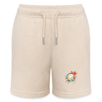 Football Graffiti Street Art - Stanley/Stella MINI BOLTER Organic Teen Jogging Shorts - soft Ecru - Front
