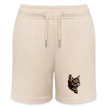 Bengal Katze Leopard Cat Leopardette Bengal Katzen - Stanley/Stella Teenager Bio-Joggingshorts MINI BOLTER - Natur - Vorne