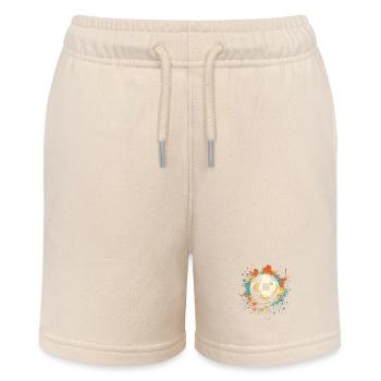 Football Graffiti Street Art - Stanley/Stella MINI BOLTER Organic Teen Jogging Shorts - soft Ecru - Front