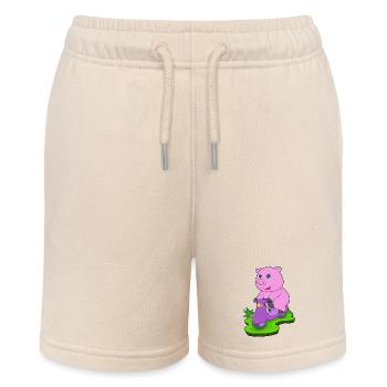 Schwein Motorroller - Stanley/Stella Teenager Bio-Joggingshorts MINI BOLTER - Natur - Vorne