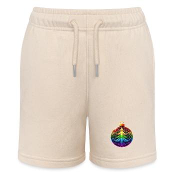 Regenbogen Weihnachtskugel mit Tannenbaum Ornament - Stanley/Stella Teenager Bio-Joggingshorts MINI BOLTER - Natur - Vorne