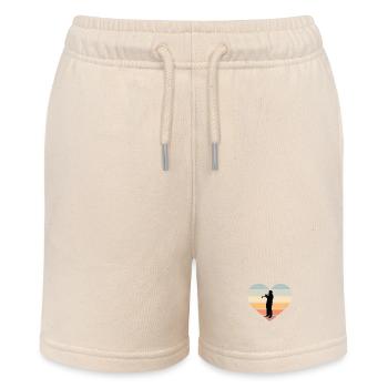 Trumpeter Silhouette Retro Trumpet Heart Design - Stanley/Stella MINI BOLTER Organic Teen Jogging Shorts - soft Ecru - Front