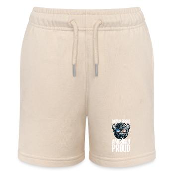 4th of July Amerikanischer Büffel USA Flagge Bison - Stanley/Stella Teenager Bio-Joggingshorts MINI BOLTER - Natur - Vorne