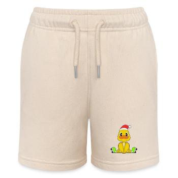Duck Christmas Inline skating - Stanley/Stella MINI BOLTER Organic Teen Jogging Shorts - soft Ecru - Front