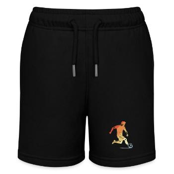 Fußballjunge Vintage Look - Stanley/Stella Teenager Bio-Joggingshorts MINI BOLTER - Schwarz - Vorne
