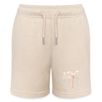 Dynamic Skydiver Silhouette Illustration - Stanley/Stella MINI BOLTER Organic Teen Jogging Shorts - soft Ecru - Front