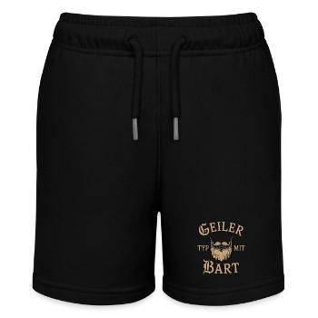 Geiler Typ Mit Bart Bartträger Barbier Vollbart - Stanley/Stella Teenager Bio-Joggingshorts MINI BOLTER - Schwarz - Vorne