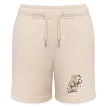 Mole Plumeria - Stanley/Stella MINI BOLTER Organic Teen Jogging Shorts - soft Ecru - Front
