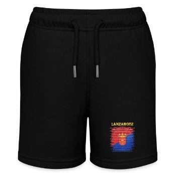 Lanzarote flag design with wave pattern - Stanley/Stella MINI BOLTER Organic Teen Jogging Shorts - black - Front