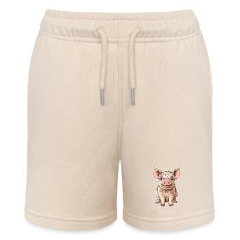 Pig Piglet - Stanley/Stella MINI BOLTER Organic Teen Jogging Shorts - soft Ecru - Front