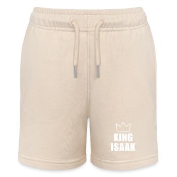 Nom d'Isaak avec la lettre I - T-shirt King Crown - Short bio MINI BOLTER Stanley/Stella Ado - écru doux - Devant