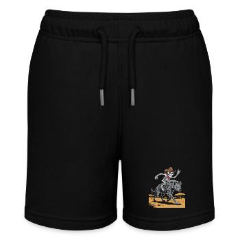 Skelett auf Hyäne im Wildwest-Stil - Stanley/Stella Teenager Bio-Joggingshorts MINI BOLTER - Schwarz - Vorne