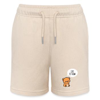 The Cute Bear: Life is now! Enjoy it - Stanley/Stella MINI BOLTER Organic Teen Jogging Shorts - soft Ecru - Front