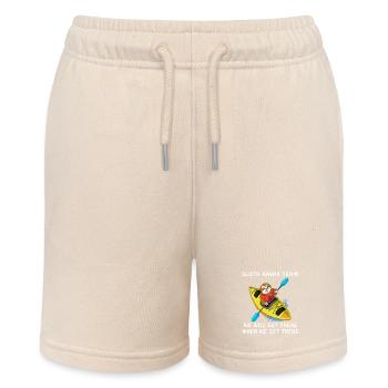 Sloth Kayak Team Funny Kayaking Lover Gift - Stanley/Stella MINI BOLTER Organic Teen Jogging Shorts - soft Ecru - Front