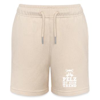 Tierschutz PELZ IST KEIN TREND Lustiges - Stanley/Stella Teenager Bio-Joggingshorts MINI BOLTER - Natur - Vorne
