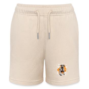Great Dane Dog Football Sports - Stanley/Stella MINI BOLTER Organic Teen Jogging Shorts - soft Ecru - Front