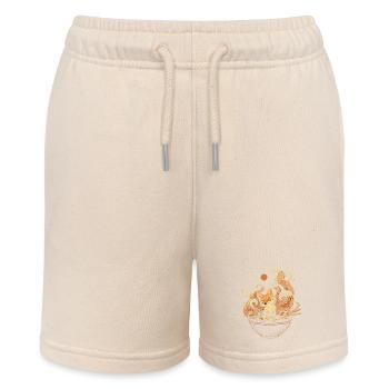 Kawaii Kitsune Fox Entspannt Sich In Ramen Bowl - Stanley/Stella Teenager Bio-Joggingshorts MINI BOLTER - Natur - Vorne