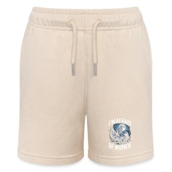 Ich habe Angst vor Frauen – Wölfe & Vollmond - Stanley/Stella Teenager Bio-Joggingshorts MINI BOLTER - Natur - Vorne