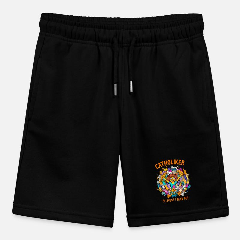 Katzoholiker - Nur noch eine Katze!  Stanley/Stella Teenager Bio-Joggingshorts MINI BOLTER