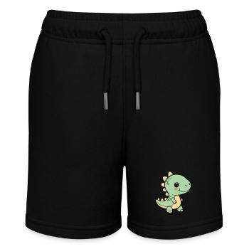 Niedlicher kleiner Dinosaurier - Stanley/Stella Teenager Bio-Joggingshorts MINI BOLTER - Schwarz - Vorne