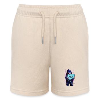 Merry Xmas - Synthwave Gnome 80s Cyberpunk - Stanley/Stella MINI BOLTER Organic Teen Jogging Shorts - soft Ecru - Front