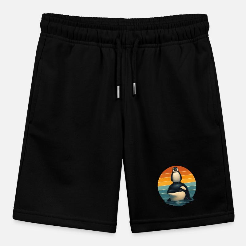 Orca Penguin Retro Animal Lovers Stanley/Stella MINI BOLTER Organic Teen Jogging Shorts