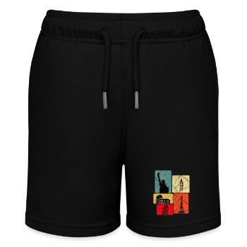 Cosmopolitan Retro Icons Collage - Stanley/Stella MINI BOLTER Organic Teen Jogging Shorts - black - Front