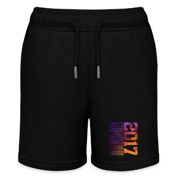 9 Jahre LIMITED EDITION 2017 9. Geburtstag - Stanley/Stella Teenager Bio-Joggingshorts MINI BOLTER - Schwarz - Vorne