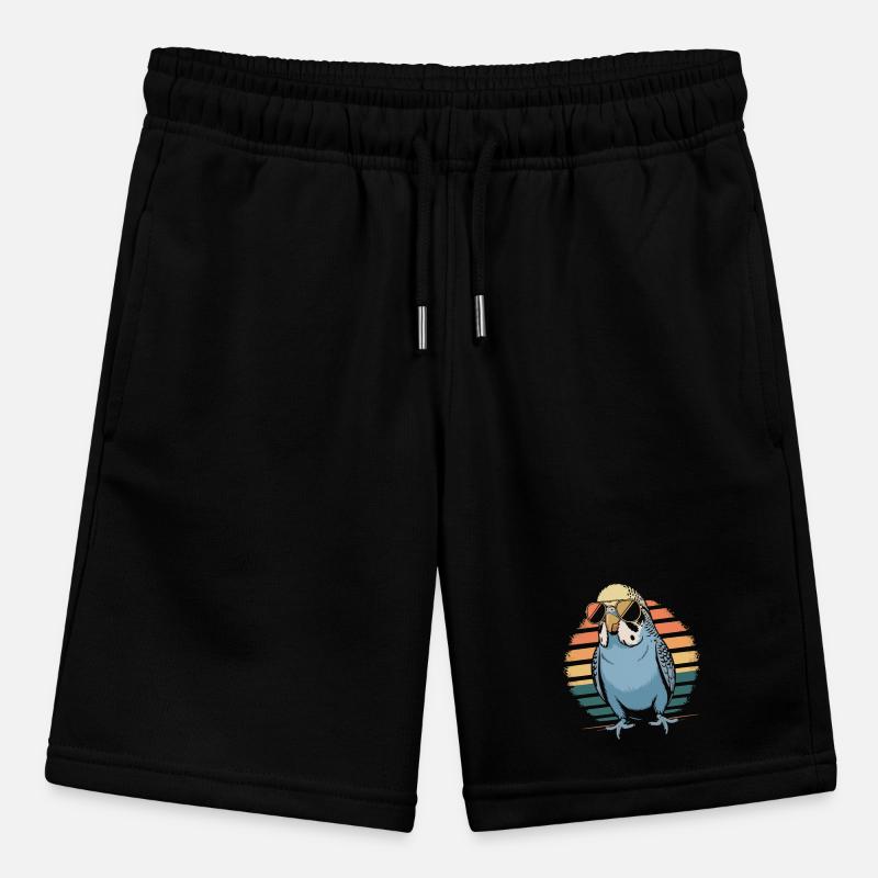 Retro parrot with sunglasses Stanley/Stella MINI BOLTER Organic Teen Jogging Shorts