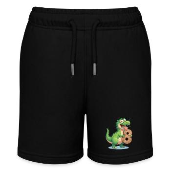 Dino 8 Geburtstag lustig süß Kinder Geschenk 8 Jah - Stanley/Stella Teenager Bio-Joggingshorts MINI BOLTER - Schwarz - Vorne
