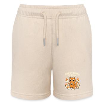 Everything Is Fine Kaffee Katze Chaos Lustig - Stanley/Stella Teenager Bio-Joggingshorts MINI BOLTER - Natur - Vorne