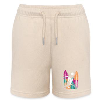 Mondwolf im farbenfrohen Waldfuchs - Stanley/Stella Teenager Bio-Joggingshorts MINI BOLTER - Natur - Vorne