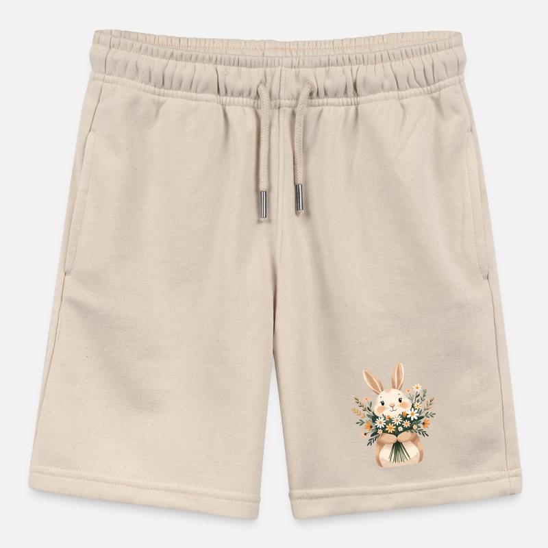 Bunny with spring bouquet Stanley/Stella MINI BOLTER Organic Teen Jogging Shorts