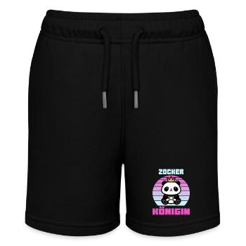 Zocker Königin gamerin - Stanley/Stella Teenager Bio-Joggingshorts MINI BOLTER - Schwarz - Vorne