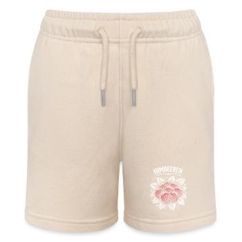 Raspberries Illustration Pink Print - Stanley/Stella MINI BOLTER Organic Teen Jogging Shorts - soft Ecru - Front