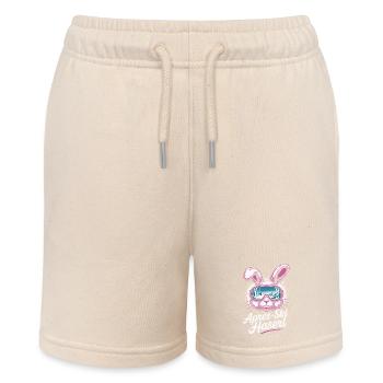 Apres Ski Haserl Hüttengaudi Skifahrerin Skihaserl - Stanley/Stella Teenager Bio-Joggingshorts MINI BOLTER - Natur - Vorne