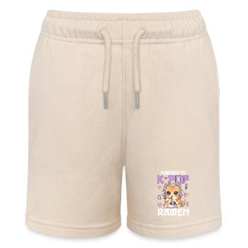 Powered By K-Pop Ramen - Stanley/Stella MINI BOLTER Organic Teen Jogging Shorts - soft Ecru - Front