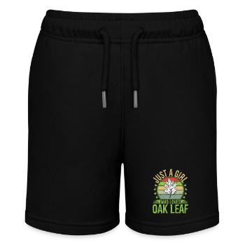 Just A Girl Who Loves Oak Leaf  - Stanley/Stella Teenager Bio-Joggingshorts MINI BOLTER - Schwarz - Vorne